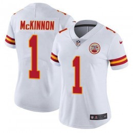 Chiefs #1 Jerick McKinnon White Women's Stitched NFL Vapor Untouchable Limited Jersey