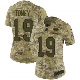 Chiefs #19 Kadarius Toney Camo Women's Stitched NFL Limited 2018 Salute To Service Jersey