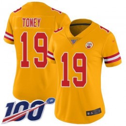 Chiefs #19 Kadarius Toney Gold Women's Stitched NFL Limited Inverted Legend Jersey