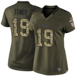 Chiefs #19 Kadarius Toney Green Women's Stitched NFL Limited 2015 Salute To Service Jersey