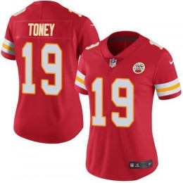 Chiefs #19 Kadarius Toney Red Team Color Women's Stitched NFL Vapor Untouchable Limited Jersey