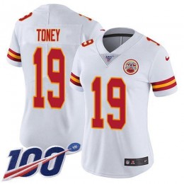 Chiefs #19 Kadarius Toney White Women's Stitched NFL 100th Season Vapor Limited Jersey