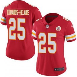 Chiefs #25 Clyde Edwards-Helaire Red Team Color Women's Stitched NFL Vapor Untouchable Limited Jersey