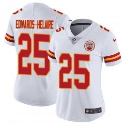 Chiefs #25 Clyde Edwards-Helaire White Women's Stitched NFL Vapor Untouchable Limited Jersey