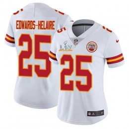 Chiefs #25 Clyde Edwards-Helaire White Women's Super Bowl LV Bound Stitched NFL Vapor Untouchable Limited Jersey