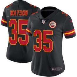 Chiefs #35 Jaylen Watson Black Women's Stitched NFL Limited Rush Jersey