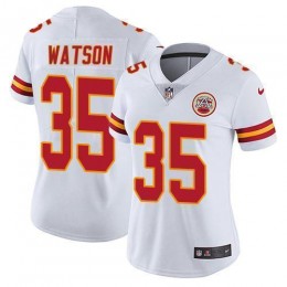 Chiefs #35 Jaylen Watson White Women's Stitched NFL Vapor Untouchable Limited Jersey