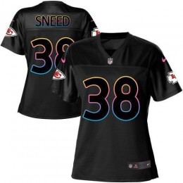 Chiefs #38 L'Jarius Sneed Black Women's NFL Fashion Game Jersey