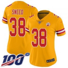 Chiefs #38 L'Jarius Sneed Gold Women's Stitched NFL Limited Inverted Legend Jersey