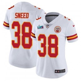 Chiefs #38 L'Jarius Sneed White Super Bowl LVII Patch Women's Stitched NFL Vapor Untouchable Limited Jersey