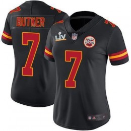 Chiefs #7 Harrison Butker Black Women's Super Bowl LV Bound Stitched NFL Limited Rush Jersey
