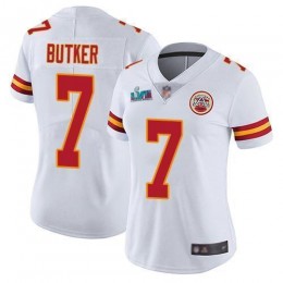 Chiefs #7 Harrison Butker White Super Bowl LVII Patch Women's Stitched NFL Vapor Untouchable Limited Jersey