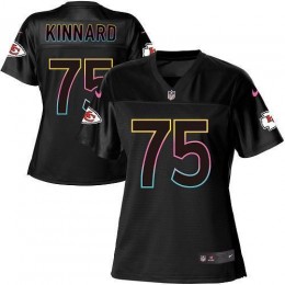Chiefs #75 Darian Kinnard Black Women's NFL Fashion Game Jersey