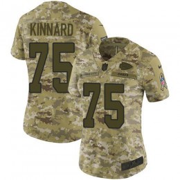 Chiefs #75 Darian Kinnard Camo Women's Stitched NFL Limited 2018 Salute To Service Jersey
