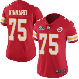 Chiefs #75 Darian Kinnard Red Team Color Super Bowl LVII Patch Women's Stitched NFL Vapor Untouchable Limited Jersey