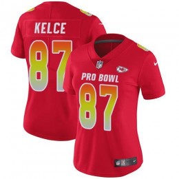 Chiefs #87 Travis Kelce Red Women's Stitched NFL Limited AFC 2019 Pro Bowl Jersey