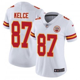 Chiefs #87 Travis Kelce White Women's Stitched NFL Vapor Untouchable Limited Jersey