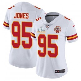 Chiefs #95 Chris Jones White Women's Super Bowl LV Bound Stitched NFL Vapor Untouchable Limited Jersey