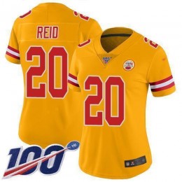 Kansas City Chiefs #20 Justin Reid Gold Women's Stitched NFL Limited Inverted Legend 100th Season Jersey