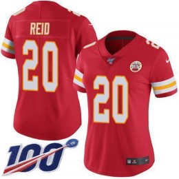 Kansas City Chiefs #20 Justin Reid Red Team Color Women's Stitched NFL 100th Season Vapor Limited Jersey