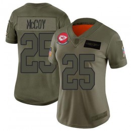Kansas City Chiefs #25 LeSean McCoy Camo Women's Stitched NFL Limited 2019 Salute to Service Jersey