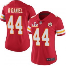 Kansas City Chiefs #44 Dorian O'Daniel Red Team Color Women's Super Bowl LV Bound Stitched NFL Vapor Untouchable Limited Jersey