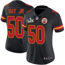 Kansas City Chiefs #50 Willie Gay Jr. Black Women's Super Bowl LV Bound Stitched NFL Limited Rush Jersey