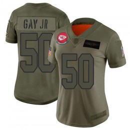 Kansas City Chiefs #50 Willie Gay Jr. Camo Women's Stitched NFL Limited 2019 Salute To Service Jersey