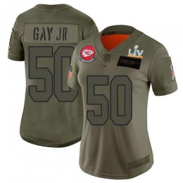 Kansas City Chiefs #50 Willie Gay Jr. Camo Women's Super Bowl LV Bound Stitched NFL Limited 2019 Salute To Service Jersey