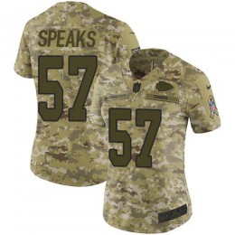 Kansas City Chiefs #57 Breeland Speaks Camo Women's Stitched NFL Limited 2018 Salute to Service Jersey