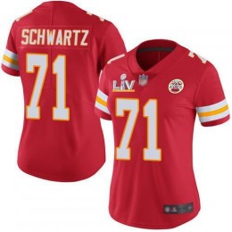 Kansas City Chiefs #71 Mitchell Schwartz Red Team Color Women's Super Bowl LV Bound Stitched NFL Vapor Untouchable Limited Jersey