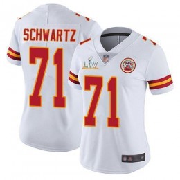 Kansas City Chiefs #71 Mitchell Schwartz White Women's Super Bowl LV Bound Stitched NFL Vapor Untouchable Limited Jersey