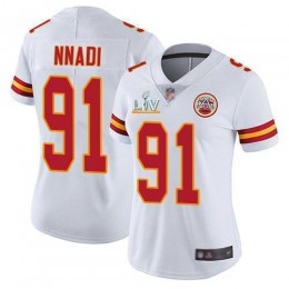Kansas City Chiefs #91 Derrick Nnadi White Women's Super Bowl LV Bound Stitched NFL Vapor Untouchable Limited Jersey