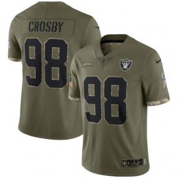 Men's Youth Women's Las Vegas Raiders #98 Maxx Crosby 2022 Salute To Service Limited Jersey-Olive