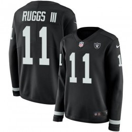 Las Vegas Raiders #11 Henry Ruggs III Black Team Color Women's Stitched NFL Limited Therma Long Sleeve Jersey