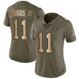 Las Vegas Raiders #11 Henry Ruggs III Olive/Gold Women's Stitched NFL Limited 2017 Salute To Service Jersey