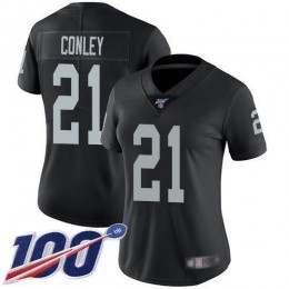 Las Vegas Raiders #21 Gareon Conley Black Team Color Women's Stitched NFL 100th Season Vapor Limited Jersey