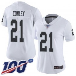 Las Vegas Raiders #21 Gareon Conley White Women's Stitched NFL 100th Season Vapor Limited Jersey