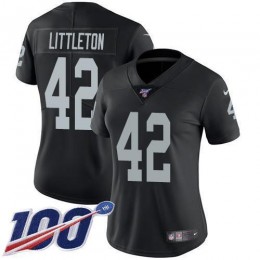 Las Vegas Raiders #42 Cory Littleton Black Team Color Women's Stitched NFL 100th Season Vapor Untouchable Limited Jersey