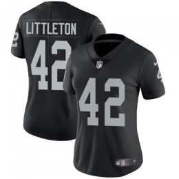 Las Vegas Raiders #42 Cory Littleton Black Team Color Women's Stitched NFL Vapor Untouchable Limited Jersey