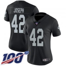 Las Vegas Raiders #42 Karl Joseph Black Team Color Women's Stitched NFL 100th Season Vapor Limited Jersey