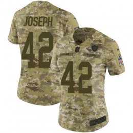 Las Vegas Raiders #42 Karl Joseph Camo Women's Stitched NFL Limited 2018 Salute to Service Jersey