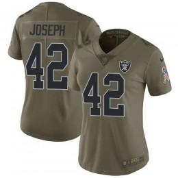 Las Vegas Raiders #42 Karl Joseph Olive Women's Stitched NFL Limited 2017 Salute to Service Jersey