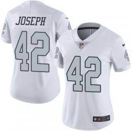 Las Vegas Raiders #42 Karl Joseph White Women's Stitched NFL Limited Rush Jersey