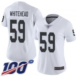 Las Vegas Raiders #59 Tahir Whitehead White Women's Stitched NFL 100th Season Vapor Limited Jersey