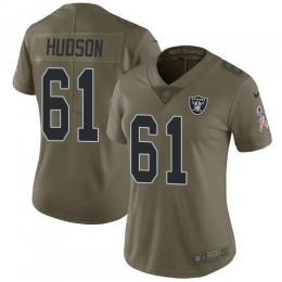 Las Vegas Raiders #61 Rodney Hudson Olive Women's Stitched NFL Limited 2017 Salute to Service Jersey