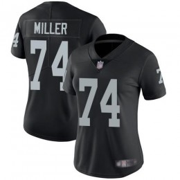 Las Vegas Raiders #74 Kolton Miller Black Team Color Women's Stitched NFL Vapor Untouchable Limited Jersey