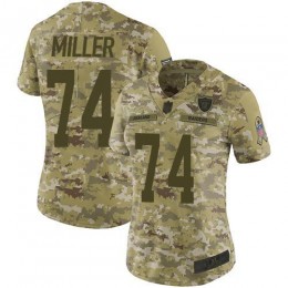 Las Vegas Raiders #74 Kolton Miller Camo Women's Stitched NFL Limited 2018 Salute to Service Jersey