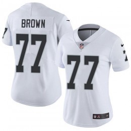 Las Vegas Raiders #77 Trent Brown White Women's Stitched NFL Vapor Untouchable Limited Jersey