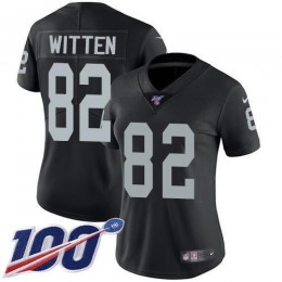 Las Vegas Raiders #82 Jason Witten Black Team Color Women's Stitched NFL 100th Season Vapor Untouchable Limited Jersey